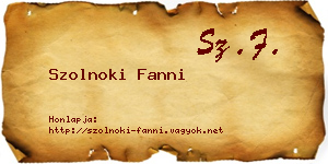 Szolnoki Fanni névjegykártya