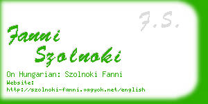 fanni szolnoki business card